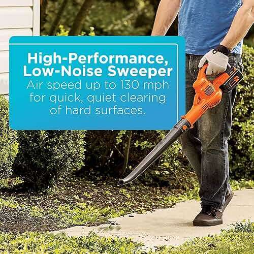 BLACK+DECKER 40V Max Cordless Sweeper & String Trimmer, Battery & Charger Included (LCC340C) - Image 4