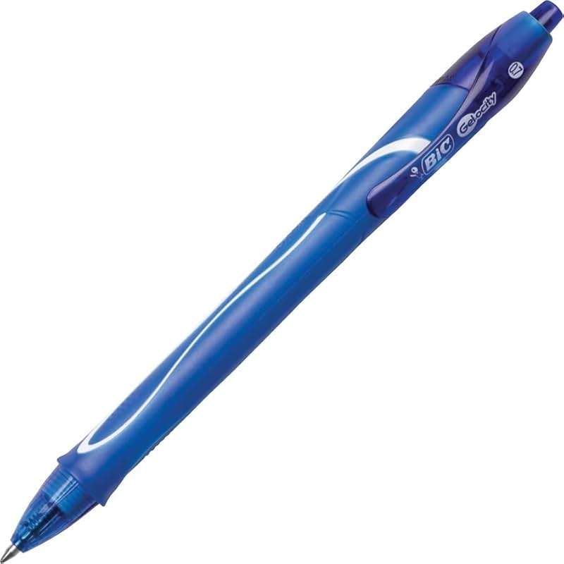 BIC Gelocity Quick Dry Blue Gel Pens, Medium Point (0.7 mm), School Supplies for Students and Teachers, with Full Grip, 12-Count Pack in Blue - Image 5