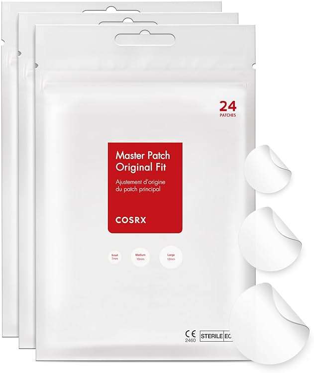 COSRX Acne Pimple Patch Absorbing Hydrocolloid Original 3 Size Patches for Blemishes and Zits Cover, Spot Stickers for Face and Body, Not Tested on Animals (72) - Image 1