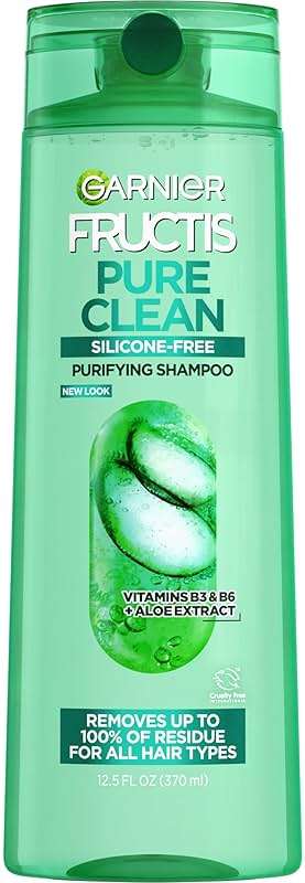 Garnier Fructis Pure Clean Purifying Shampoo, Silicone-Free, 12.5 Fl Oz, 1 Count (Packaging May Vary) - Image 1
