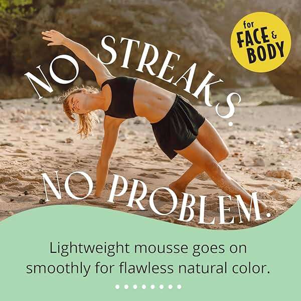 Skinerals Self Tanner Mousse, Organic Sunless Tanning Foam for Face & Body, Natural Looking, Streak-Free, Quick-Drying, Long-Lasting Fake Tan, 8 oz, Californium - Image 3