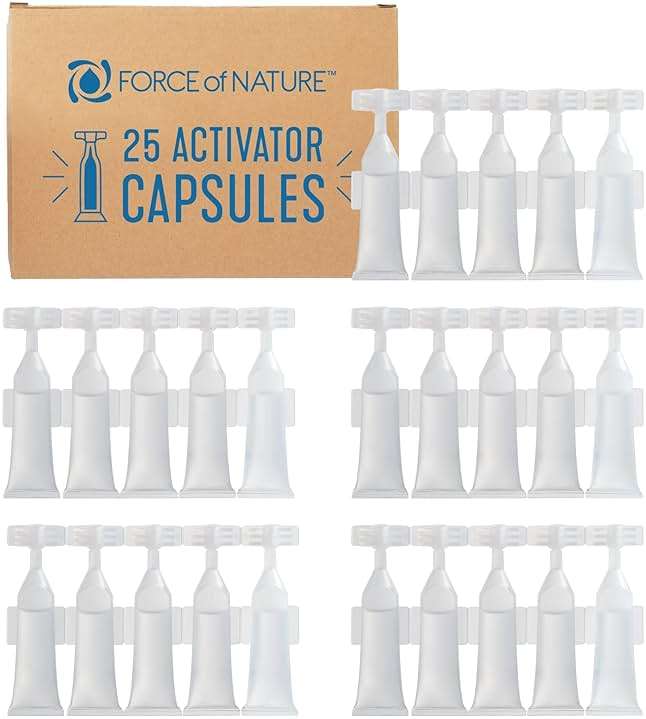 Force of Nature Activator Capsules - Concentrate Refill for Eco-Friendly, All-Purpose Disinfectant Cleaning Spray - Kitchen, Bathroom, Toilet, Glass - Cleaning Supplies, 25 count x 12 Fl oz - Image 1