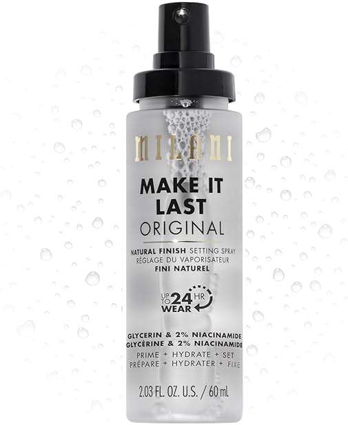 Milani Setting Spray + Primer, Make It Last Original - Natural Finish with Niacinamide for Hydration, Setting Spray for Makeup and Face Primer, 3-in-1 Prime + Hydrate + Set, 2.03 Fl. Oz - Image 1