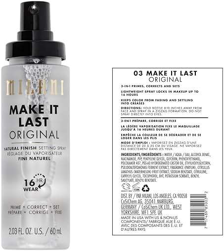 Milani Setting Spray + Primer, Make It Last Original - Natural Finish with Niacinamide for Hydration, Setting Spray for Makeup and Face Primer, 3-in-1 Prime + Hydrate + Set, 2.03 Fl. Oz - Image 2