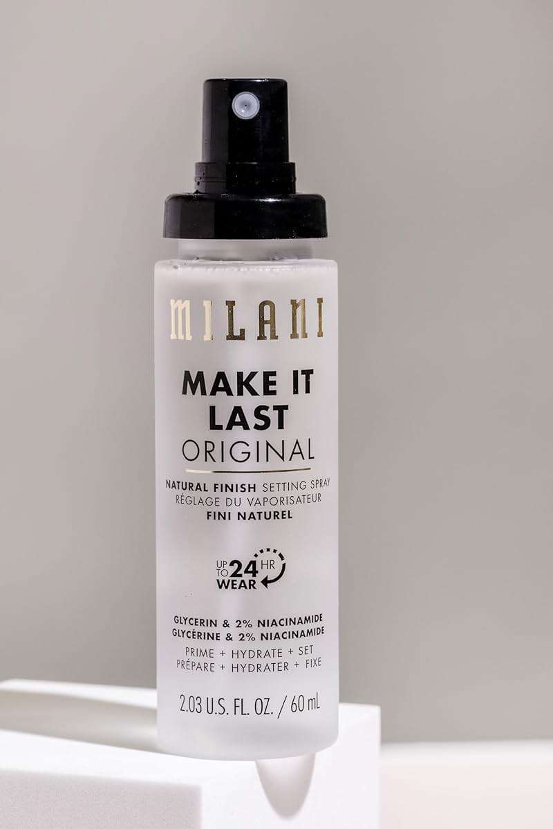 Milani Setting Spray + Primer, Make It Last Original - Natural Finish with Niacinamide for Hydration, Setting Spray for Makeup and Face Primer, 3-in-1 Prime + Hydrate + Set, 2.03 Fl. Oz - Image 6