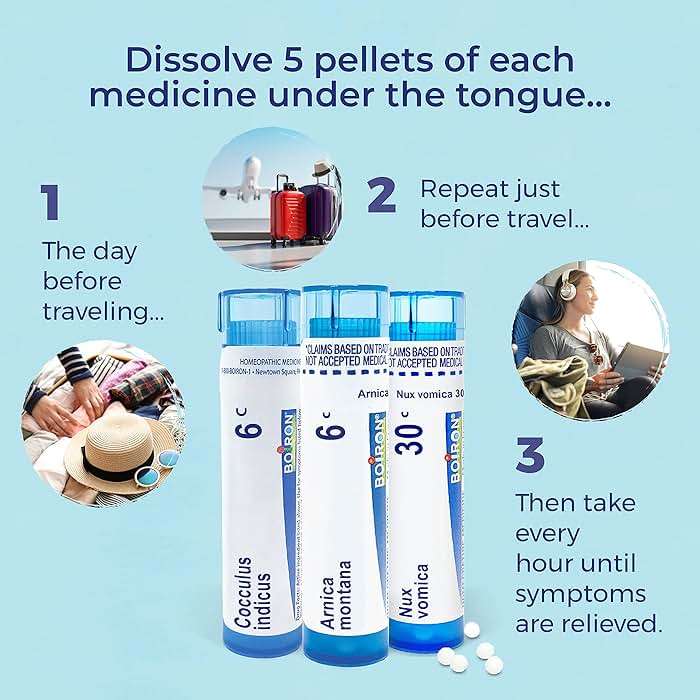 Boiron Jet Lag Relief Kit - Travel Essential for Relief from Nausea, Stiffness, Muscle Pain, and Drowsiness from Long Flights - 3 Count (240 Pellets) - Image 5