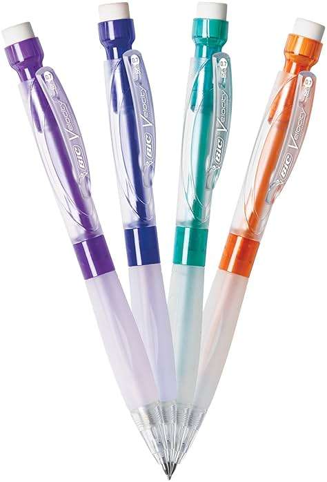 BIC Velocity Max Mechanical Pencils, With Colorful Barrel, Medium Point (0.7mm), 2-Count Pack Mechanical Pencils With Erasers and Lead Refills - Image 4