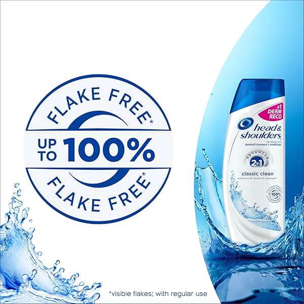 Head & Shoulders Anti-Dandruff Shampoo and Conditioner, Classic Clean 2-in-1, 1% Pyrithione Zinc, Flake Control, Deep Clean, Scalp Care, Fresh Scent, 8.45 fl oz - Image 4