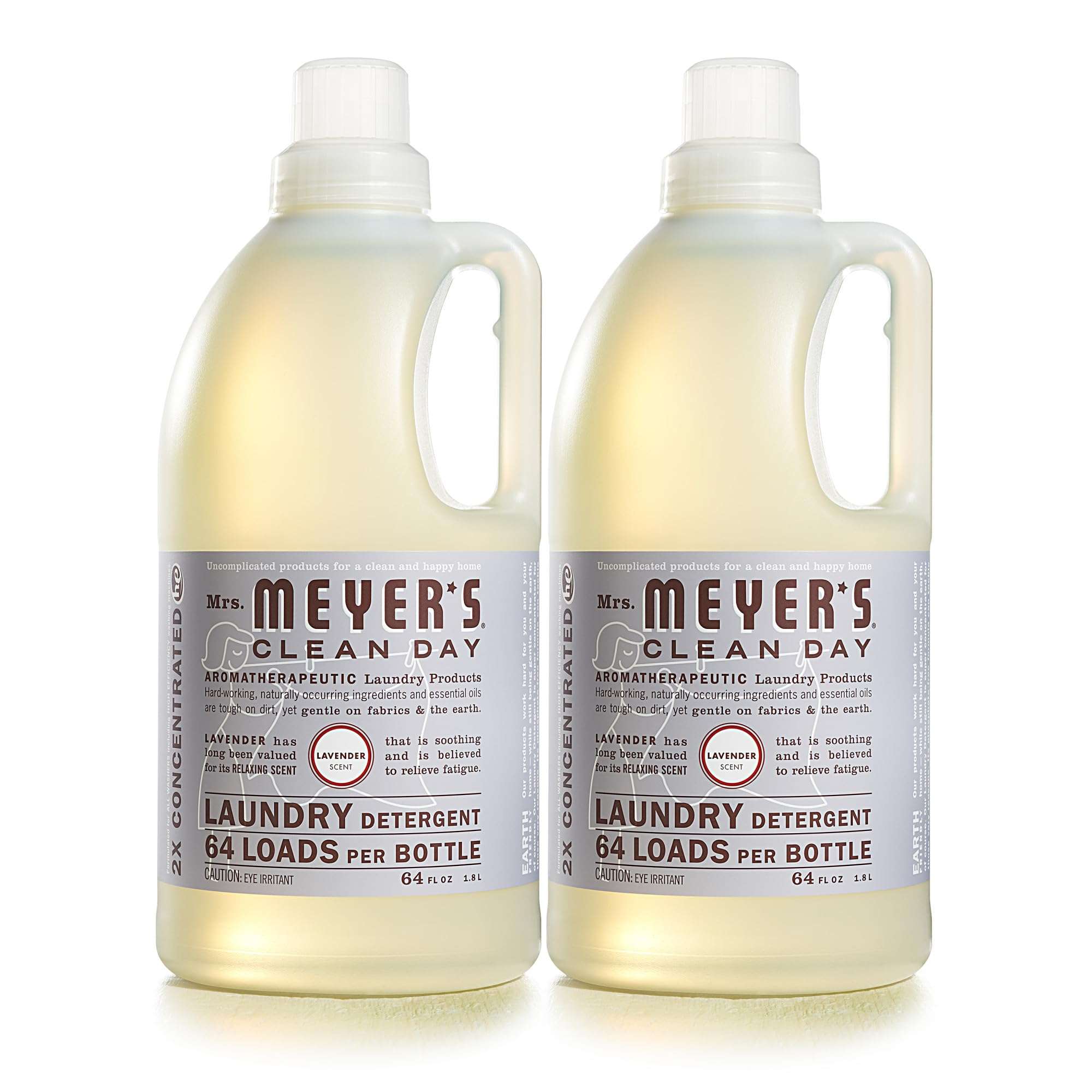 MRS. MEYER'S CLEAN DAY Liquid Laundry Detergent, Cruelty Free, Lavender Scent, 64 oz- Pack of 2 - Image 1
