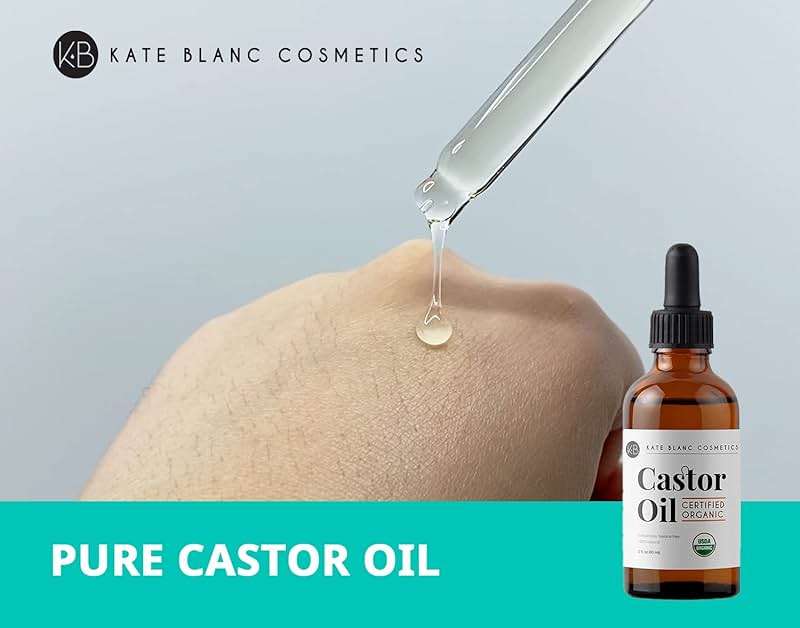 Kate Blanc Cosmetics Castor Oil Organic for Hair, Lashes, Face, Skin (2oz), 100% Pure, Cold Pressed, Hexane Free Hair Oil. Lash Serum for Thicker-Looking Eyelashes & Eyebrows - Image 4