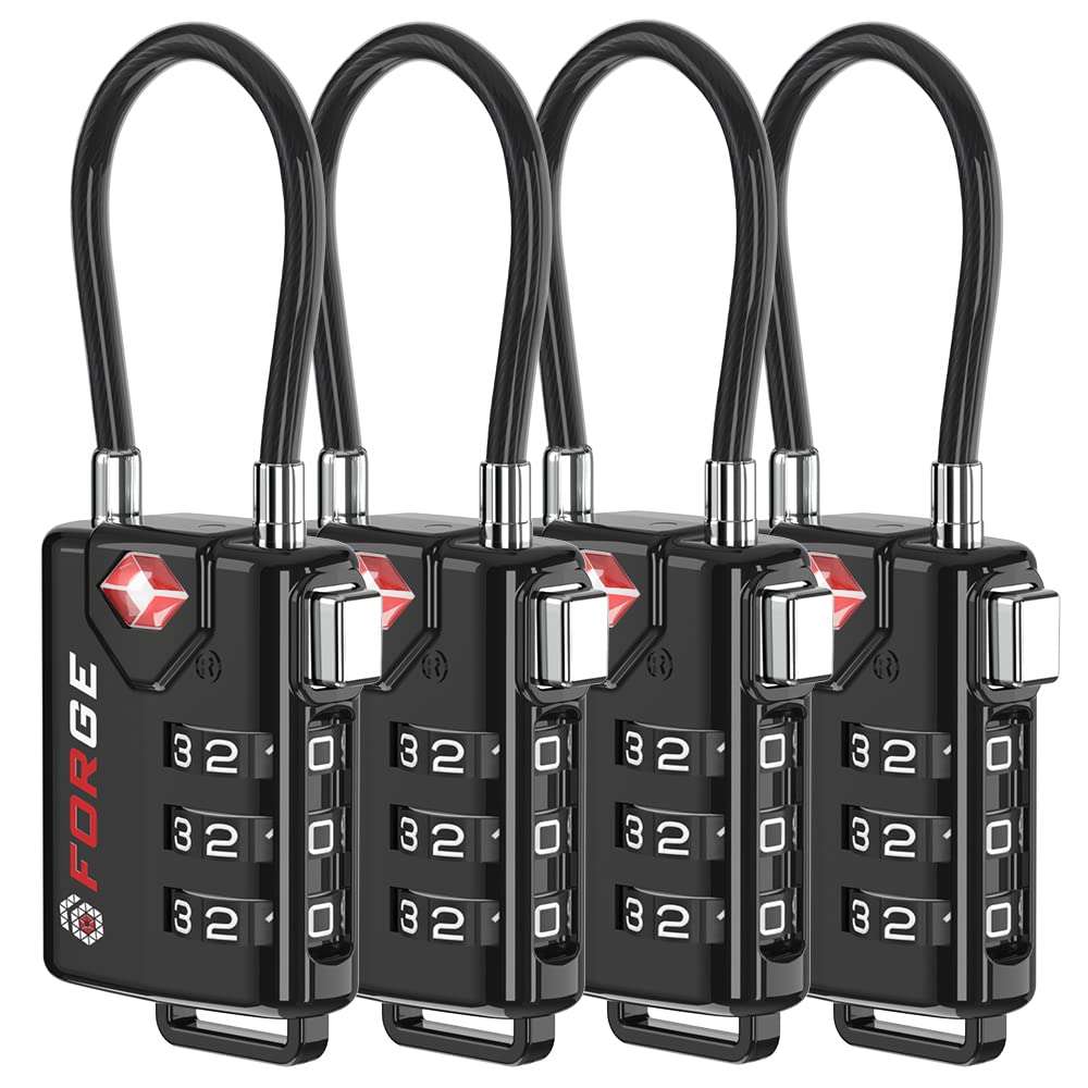 TSA Approved Cable Luggage Locks, Re-settable Combination with Alloy Body - Image 1