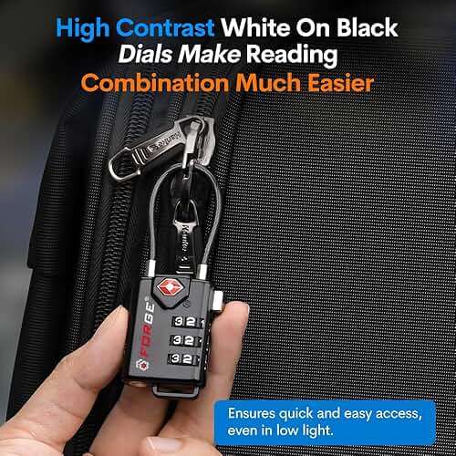 TSA Approved Cable Luggage Locks, Re-settable Combination with Alloy Body - Image 5