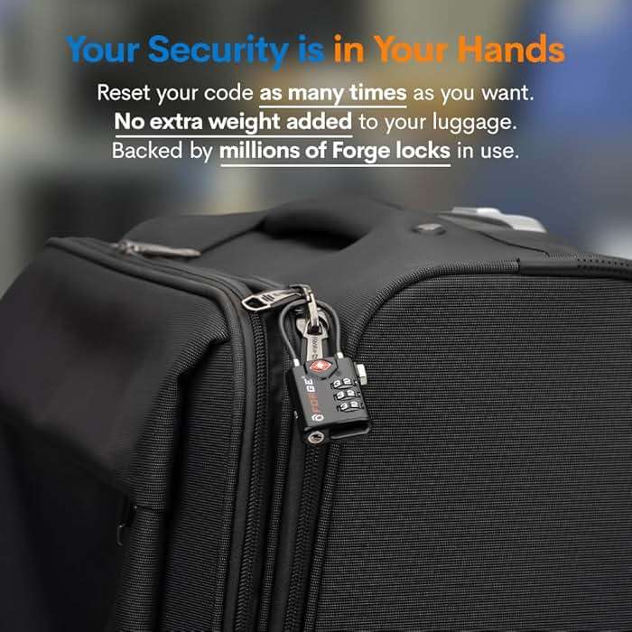 TSA Approved Cable Luggage Locks, Re-settable Combination with Alloy Body - Image 9