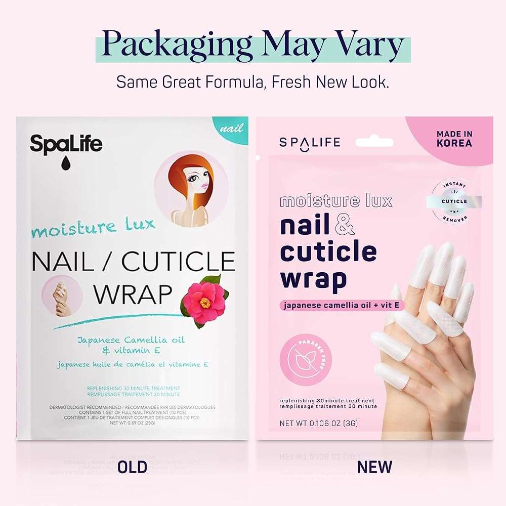 SpaLife Japanese Camellia Oil & Vitamin E Nail Cuticle Wrap 6-Pack (60 Count) - Moisturizing Masks, Dermatologist Recommended, Hydrating Cuticle Repair Mask for Brittle Nails, Spa Treatment - Image 2