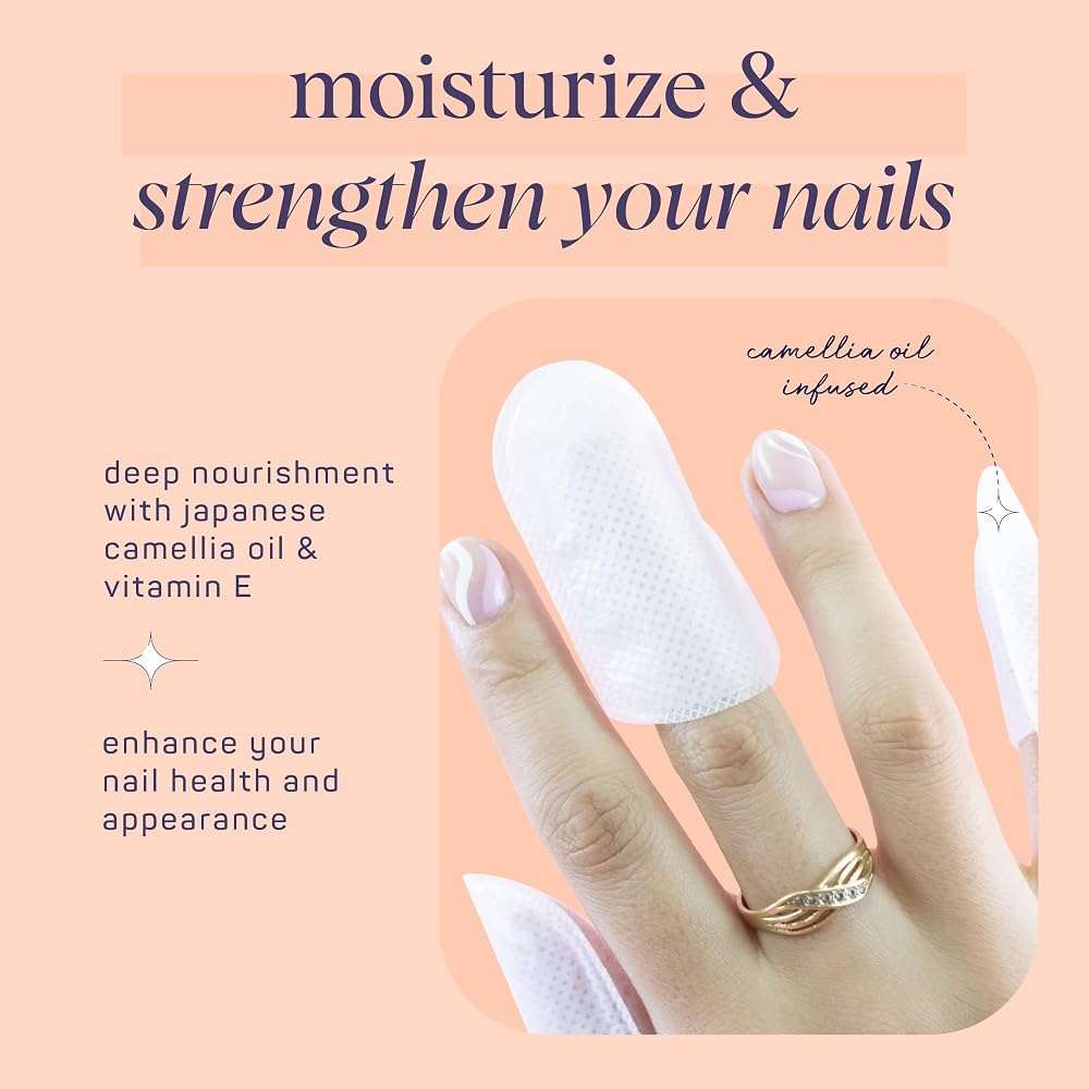 SpaLife Japanese Camellia Oil & Vitamin E Nail Cuticle Wrap 6-Pack (60 Count) - Moisturizing Masks, Dermatologist Recommended, Hydrating Cuticle Repair Mask for Brittle Nails, Spa Treatment - Image 3