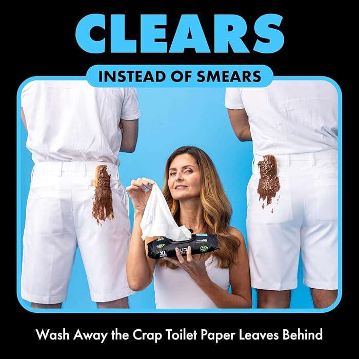 Dude Wipes, Unscented Flushable Wipes - Extra-Large Adult Wet Wipes for Sensitive Skin - - Infused with Vitamin E and Aloe - Septic and Sewer Safe, 144 Count - Image 2