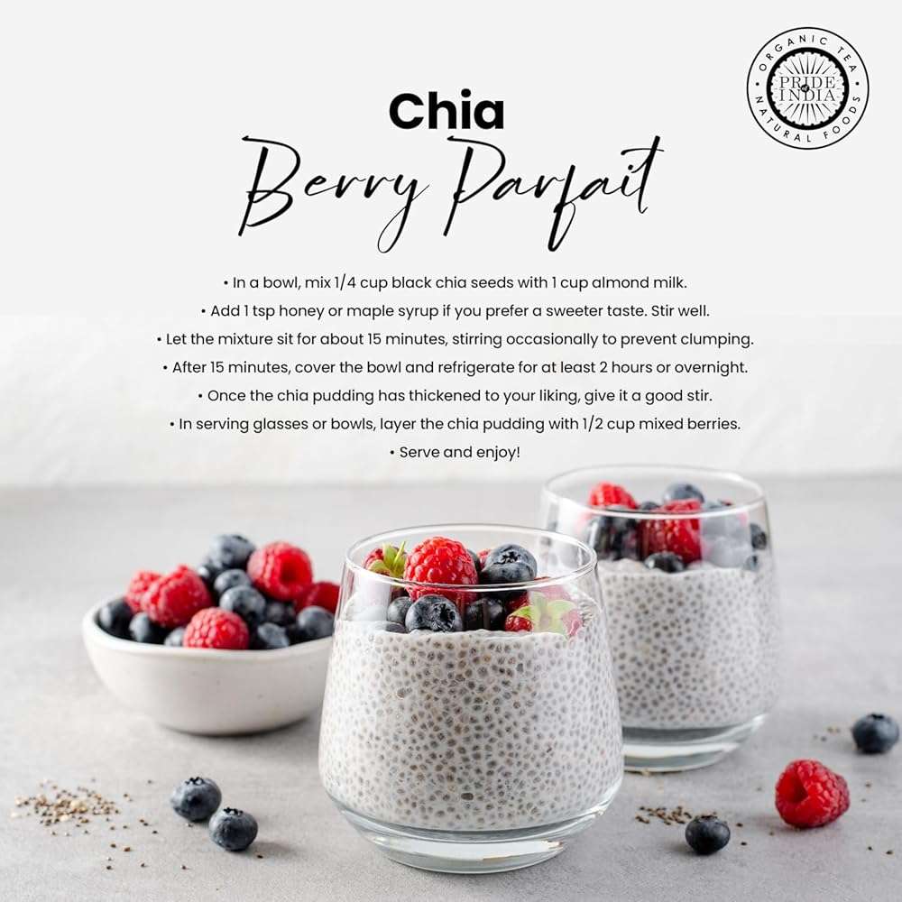 Pride of India Black Chia Seeds 1.25 lb | Whole Raw Chia Seeds for Smoothies, Pudding, Yogurt & Salad | High Fiber, Omega 3 & Calcium Rich Superfood | Vegan & Gluten Free - Image 5