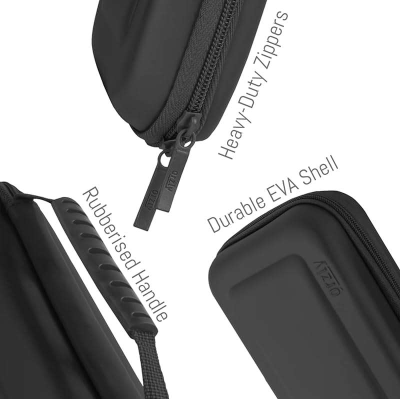 Orzly Carry Case Compatible with Nintendo Switch and New Switch OLED Console - Black Protective Hard Portable Travel Carry Case Shell Pouch with Pockets for Accessories and Games - Image 6