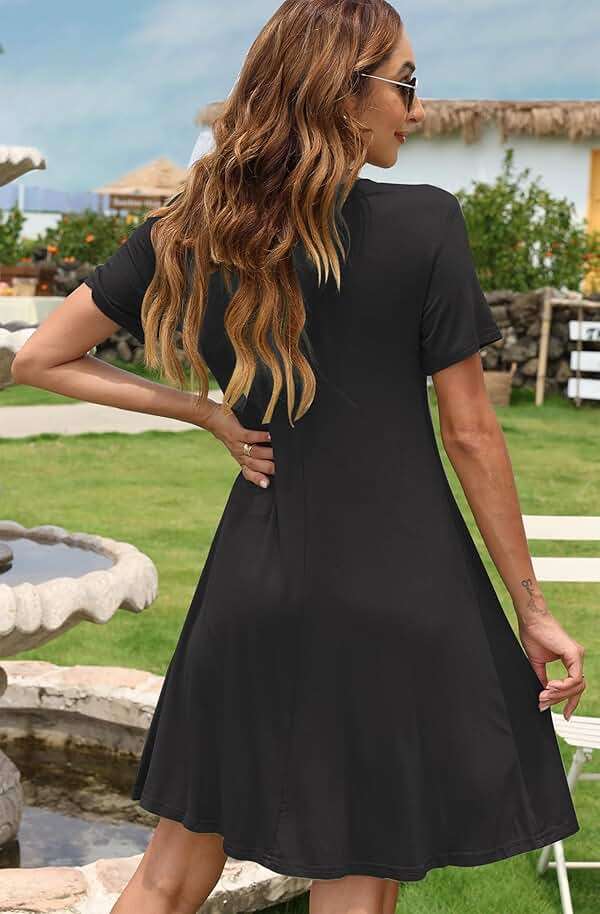 MOLERANI Women's Casual Plain Simple T-Shirt Loose Dress - Image 4