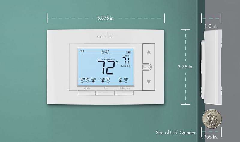 Emerson Sensi Wi-Fi Smart Thermostat for Smart Home, Pro Version, Works with Alexa, Energy Star Certified - Image 2