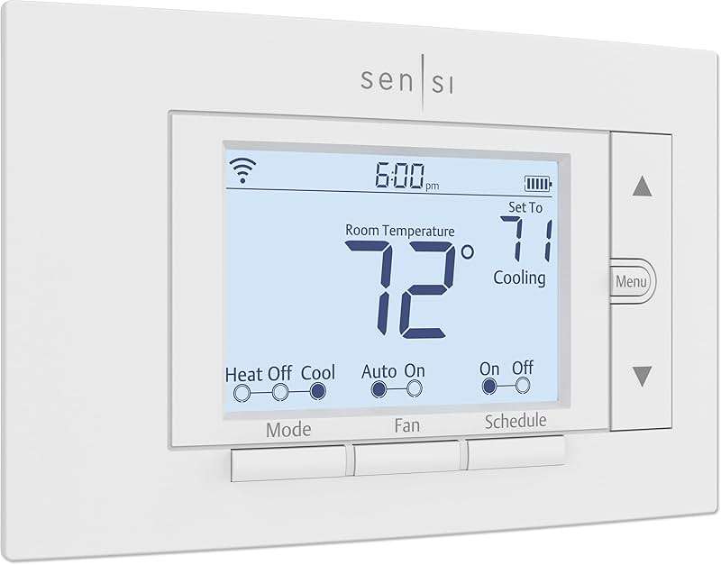 Emerson Sensi Wi-Fi Smart Thermostat for Smart Home, DIY, Works With Alexa, Energy Star Certified, ST55 - Image 1