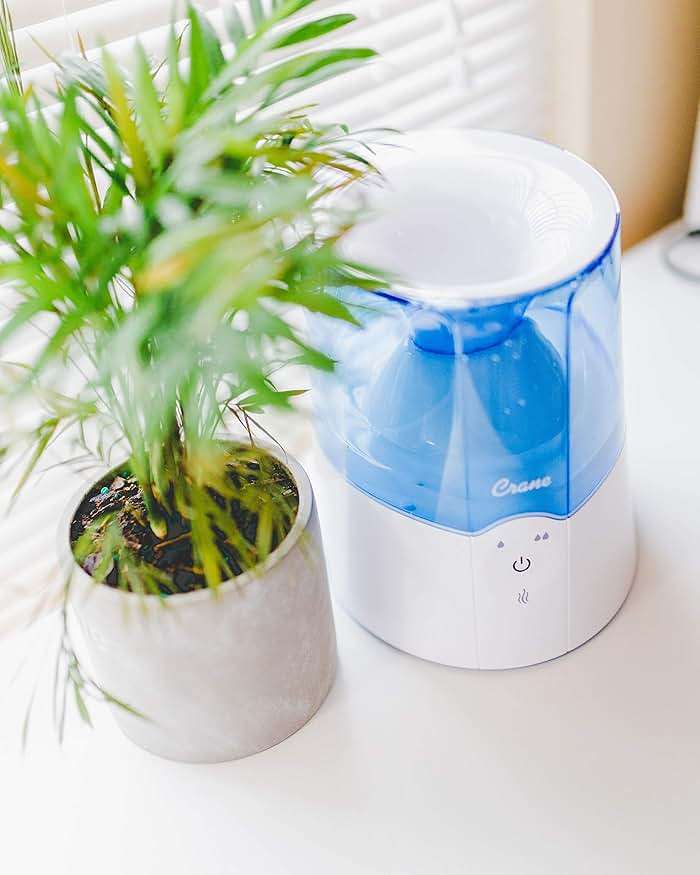 Crane Steam Inhaler & Warm Mist Humidifier, 0.5 Gallon, Humidifier FSA Eligible, Blue & White, Ideal Humidifiers for Bedroom, Sinus Inhaler, Vaporizer HSA, Vaporizer For Congestion - Image 3
