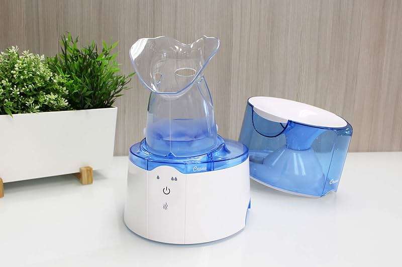 Crane Steam Inhaler & Warm Mist Humidifier, 0.5 Gallon, Humidifier FSA Eligible, Blue & White, Ideal Humidifiers for Bedroom, Sinus Inhaler, Vaporizer HSA, Vaporizer For Congestion - Image 6