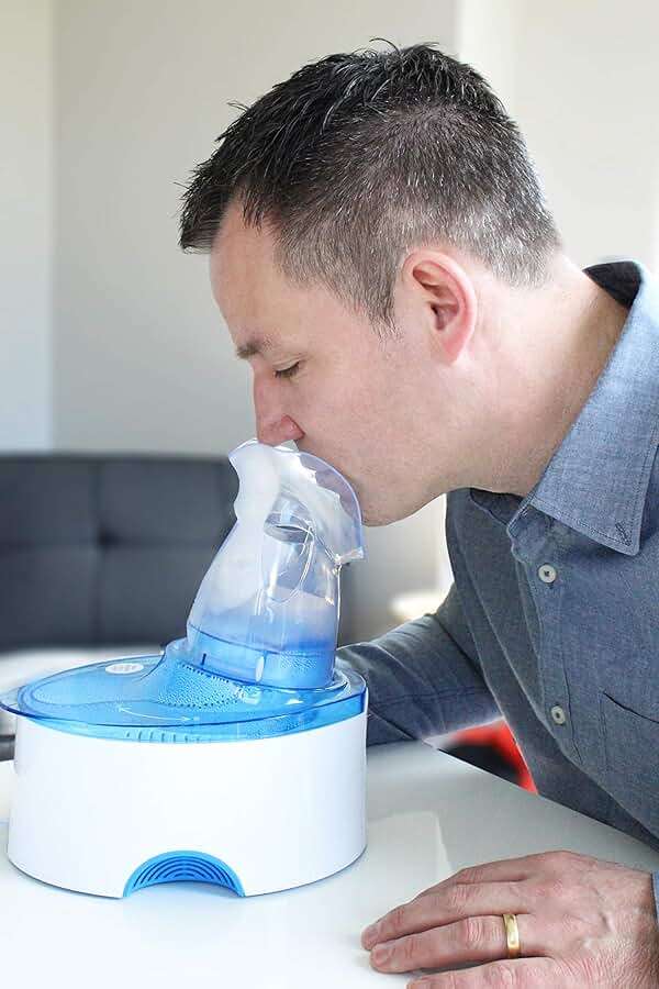Crane Steam Inhaler & Warm Mist Humidifier, 0.5 Gallon, Humidifier FSA Eligible, Blue & White, Ideal Humidifiers for Bedroom, Sinus Inhaler, Vaporizer HSA, Vaporizer For Congestion - Image 9