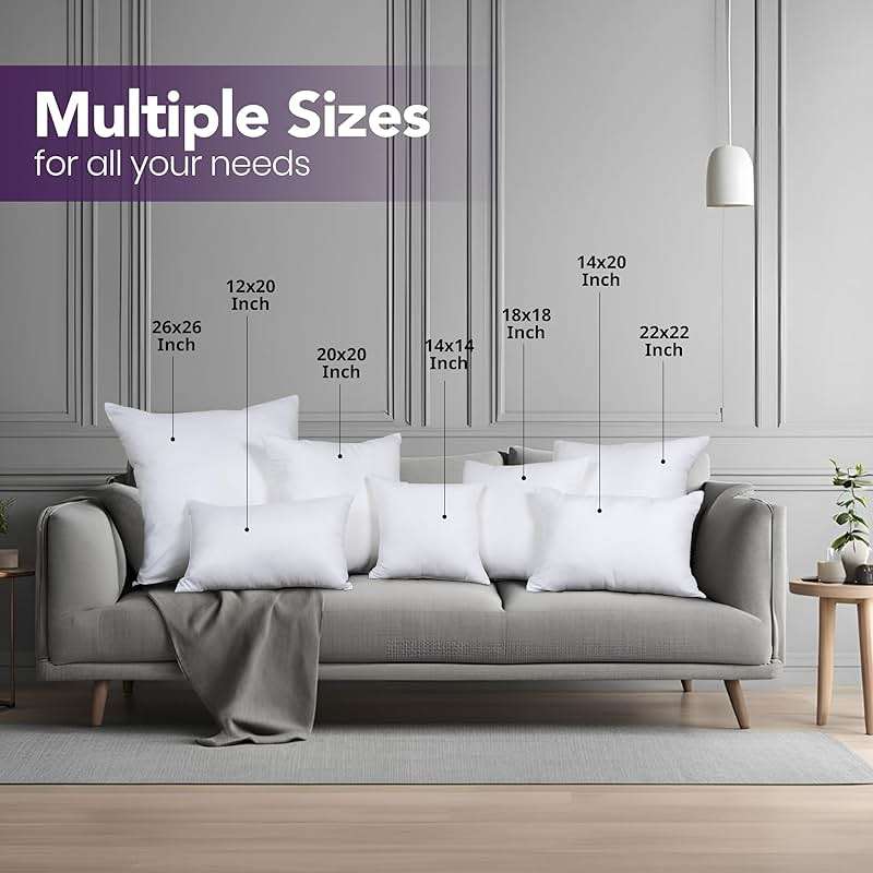 Utopia Bedding 18x18 Pillow Inserts, Set of 2, White – Indoor Decorative Throw Pillows for Bed, Sofa & Couch – Soft, Supportive & Fluffy Cushion Inserts - Image 3