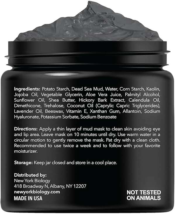 New York Biology Dead Sea Mud Mask for Face and Body | Spa Quality Pore Refiner for Oily Skin | Natural Skincare for Women & Men | Tighten Skin for A Healthier Complexion | 8.8 oz - Image 3