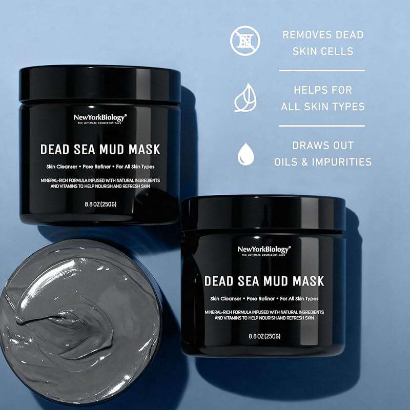 New York Biology Dead Sea Mud Mask for Face and Body | Spa Quality Pore Refiner for Oily Skin | Natural Skincare for Women & Men | Tighten Skin for A Healthier Complexion | 8.8 oz - Image 4