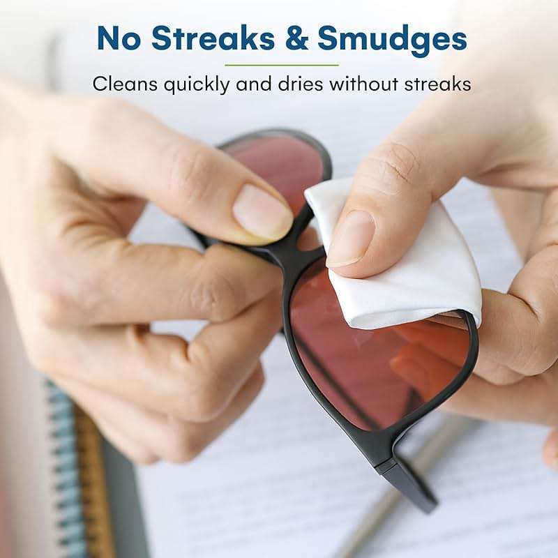 Care Touch Lens Wipes for Eyeglasses- 210 Count Individually Wrapped Pre- Moistened Wipes, 5 x 6 Inch- Camera Lens, Sunglasses and Glasses Cleaner,- Gentle and Portable for Cleaning of Optical Devices - Image 4