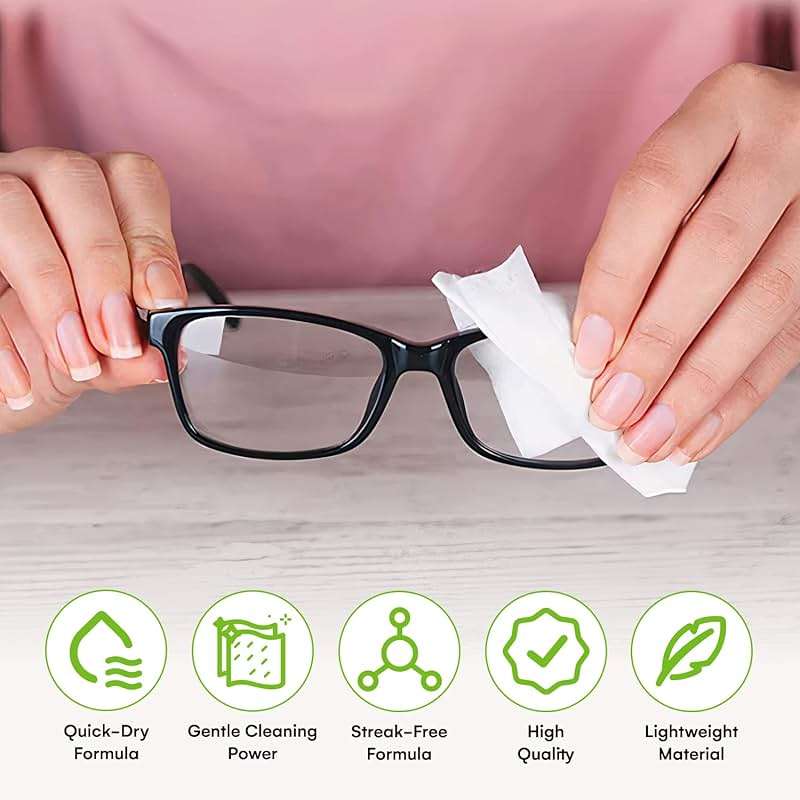 Care Touch Lens Wipes for Eyeglasses- 210 Count Individually Wrapped Pre- Moistened Wipes, 5 x 6 Inch- Camera Lens, Sunglasses and Glasses Cleaner,- Gentle and Portable for Cleaning of Optical Devices - Image 5