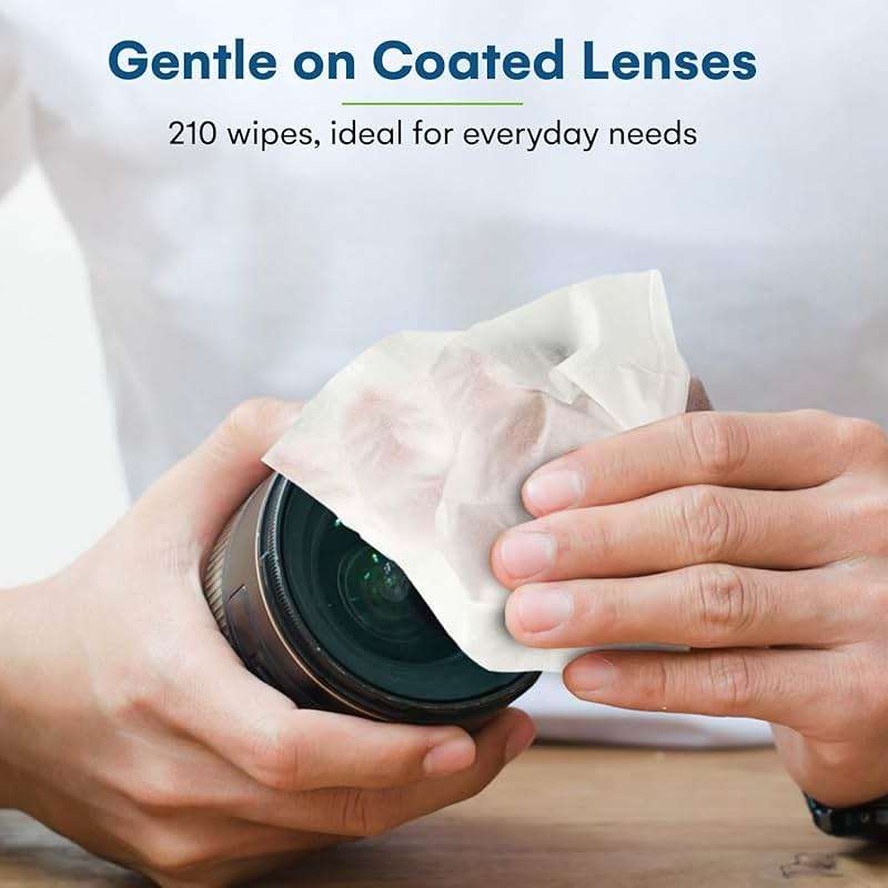Care Touch Lens Wipes for Eyeglasses- 210 Count Individually Wrapped Pre- Moistened Wipes, 5 x 6 Inch- Camera Lens, Sunglasses and Glasses Cleaner,- Gentle and Portable for Cleaning of Optical Devices - Image 6