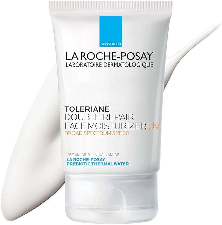 La Roche-Posay Toleriane Double Repair UV SPF Moisturizer for Face, Daily Facial Moisturizer with Sunscreen SPF 30, Niacinamide and Glycerin, Oil Free, Moisturizing Sun Protection - Image 1