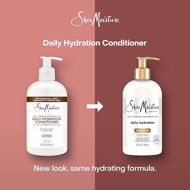 Shea Moisture Daily Hydrating Conditioner Virgin Coconut Oil For All Hair Types Sulfate-Free 13 oz - Image 3