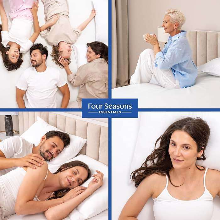 Four Seasons Essentials Standard Pillow Protectors (Set of 2) – Zippered Waterproof Pillow Covers Hypoallergenic Dust Proof Pillowcase Encasement Cover - Image 8
