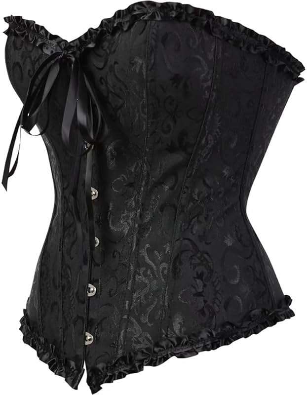 Corset Top Bustier Lingerie for Women Zipper Front Flower Sexy Burlesque Vintage - Image 2