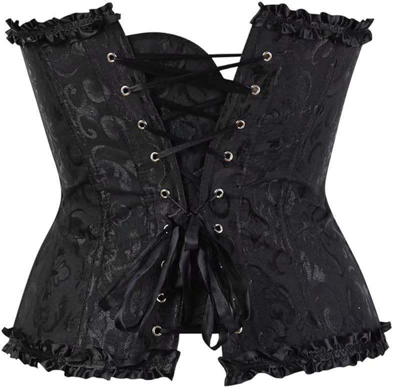Corset Top Bustier Lingerie for Women Zipper Front Flower Sexy Burlesque Vintage - Image 3