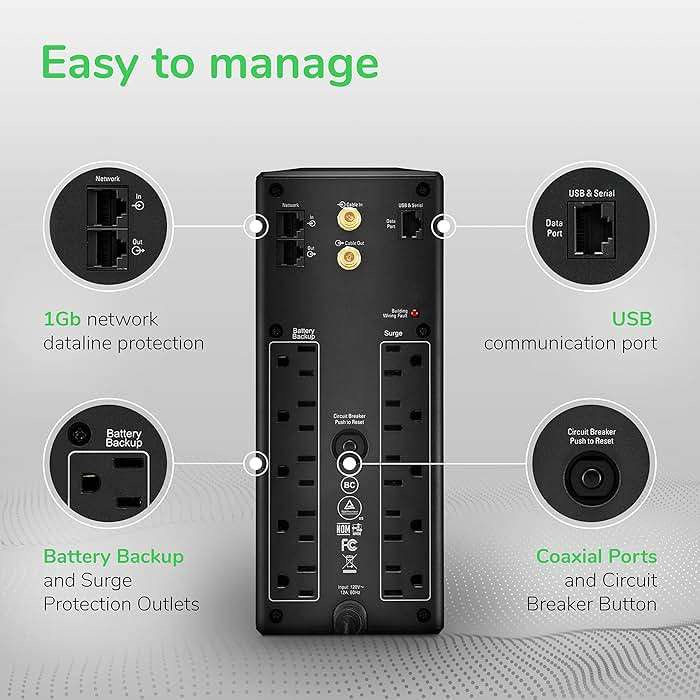 APC UPS Back-UPS Pro 1500VA UPS, 900W Battery Backup & Surge Protector, AVR, 10 Outlets (NEMA 5-15R), LCD, BX1500M Uninterruptible Power Supply for Computers, Wi-Fi Routers, Home Office Electronics - Image 3