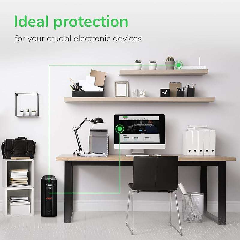APC UPS Back-UPS Pro 1500VA UPS, 900W Battery Backup & Surge Protector, AVR, 10 Outlets (NEMA 5-15R), LCD, BX1500M Uninterruptible Power Supply for Computers, Wi-Fi Routers, Home Office Electronics - Image 7