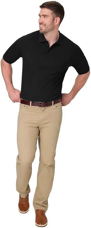 Hanes Men’s X-Temp Short Sleeve Polo Shirt, Midweight Men's Shirt - Image 5
