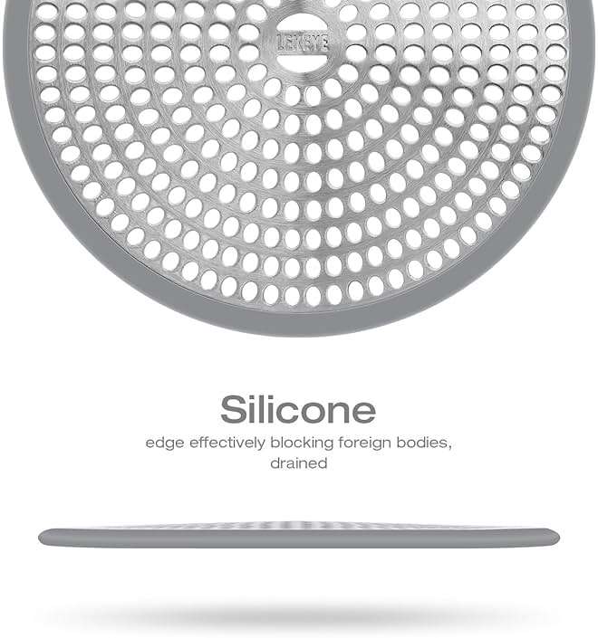 LEKEYE Shower Drain Hair Catcher/Strainer/Stainless Steel and Silicone - Image 4