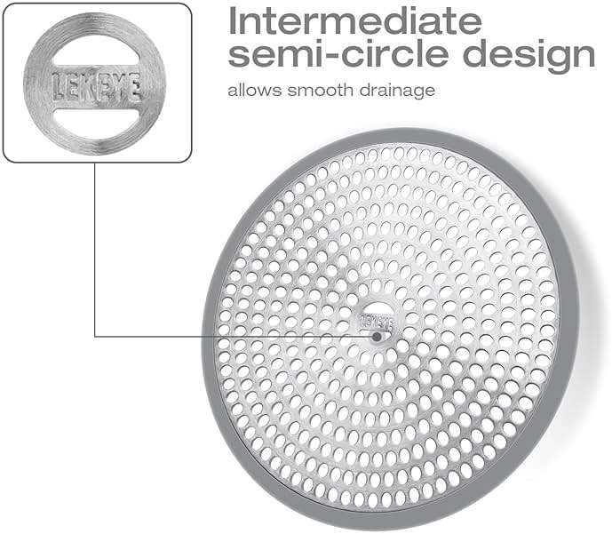 LEKEYE Shower Drain Hair Catcher/Strainer/Stainless Steel and Silicone - Image 6