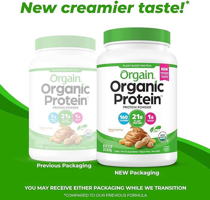 Orgain Organic Vegan Protein Powder, Peanut Butter - 21g Plant Protein, 7g Prebiotic Fiber, Low Net Carb, No Dairy Ingredients, No Added Sugar, For Shakes & Smoothies, 2.03 lb (Packaging May Vary) - Image 4