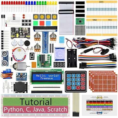 Freenove Ultimate Starter Kit for Raspberry Pi 5 4 B 3 B+ 400 Zero 2 W, 962-Page Detailed Tutorial, Python C Java Scratch Processing Code, 223 Items, 128 Projects (Raspberry Pi NOT Included) - Image 1