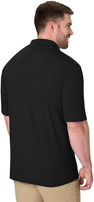 Hanes Men’s X-Temp Short Sleeve Polo Shirt, Midweight Men's Shirt - Image 3