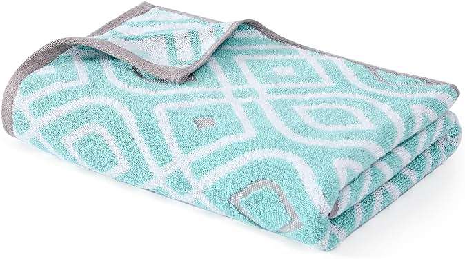 Modern Threads 6 Piece Bath Towel Set – Bathroom Set with 2 Bath Towels, 2 Hand Towels, and 2 Wash Cloths – 100% Cotton, Super Absorbent & Extra Soft – Reversible Classic Diamond (Aqua) - Image 7