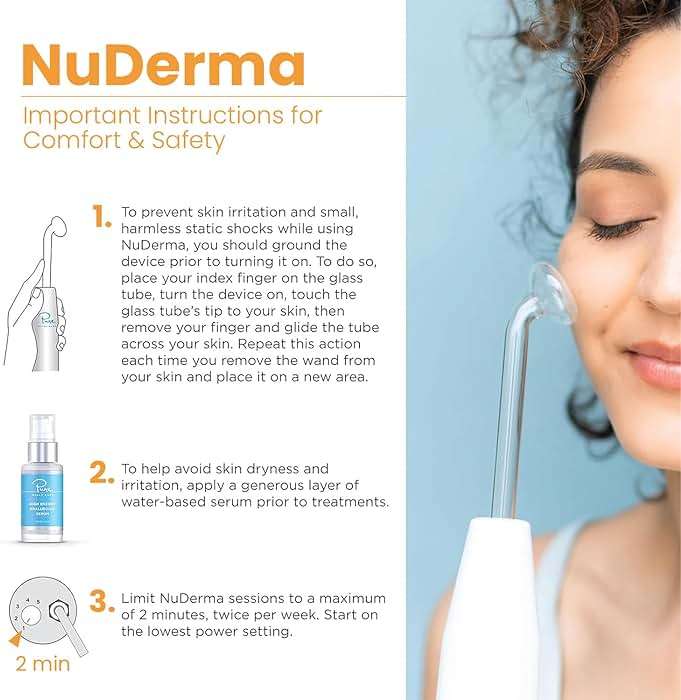 Pure Daily Care NuDerma Handheld Skin Therapy Wand Machine w/Neon – Anti-Aging - Skin Tightening - Wrinkle Reducing - Dark Circles – Clarifying - Hair & Scalp Stimulator - Image 4