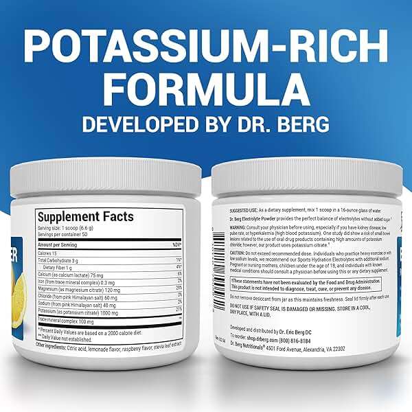 Dr. Berg Zero Sugar Hydration Keto Electrolyte Powder - Enhanced w/ 1000 mg of Potassium & Real Pink Himalayan Salt (NOT Table Salt) - Raspberry & Lemon Flavor Hydration Drink Supplement - 50 Servings - Image 2